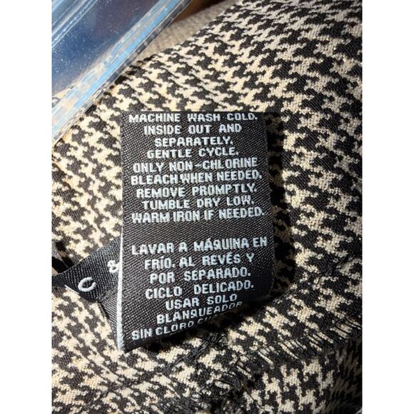 Zac & Rachel Women’s Black, Cream and Gold Houndstooth  Ankle Pants Size 10 - Picture 6 of 6